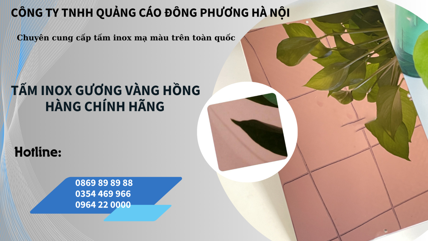 Tấm inox gương vàng hồng hàng chính hãng