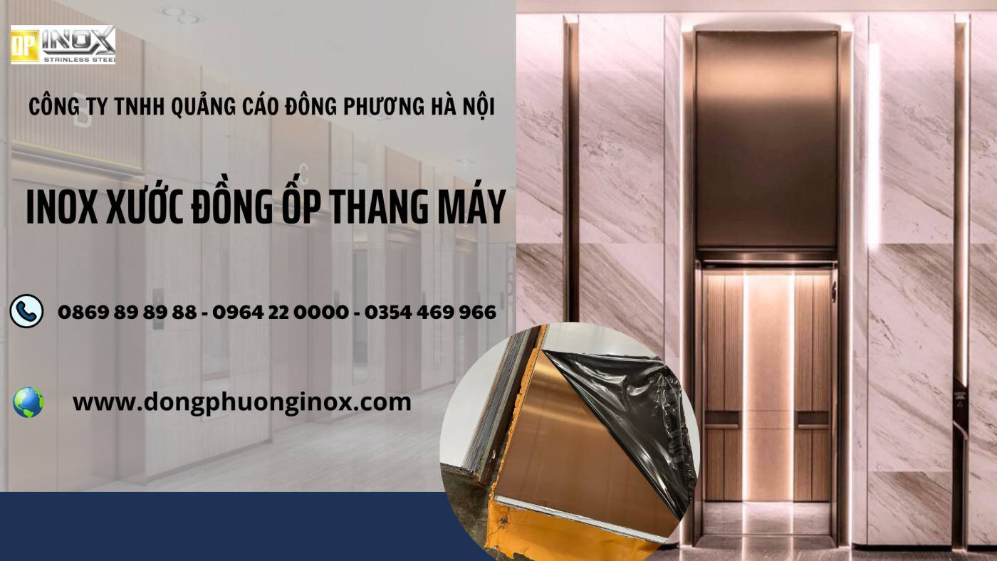 Inox xước đồng 304 trang trí thang máy